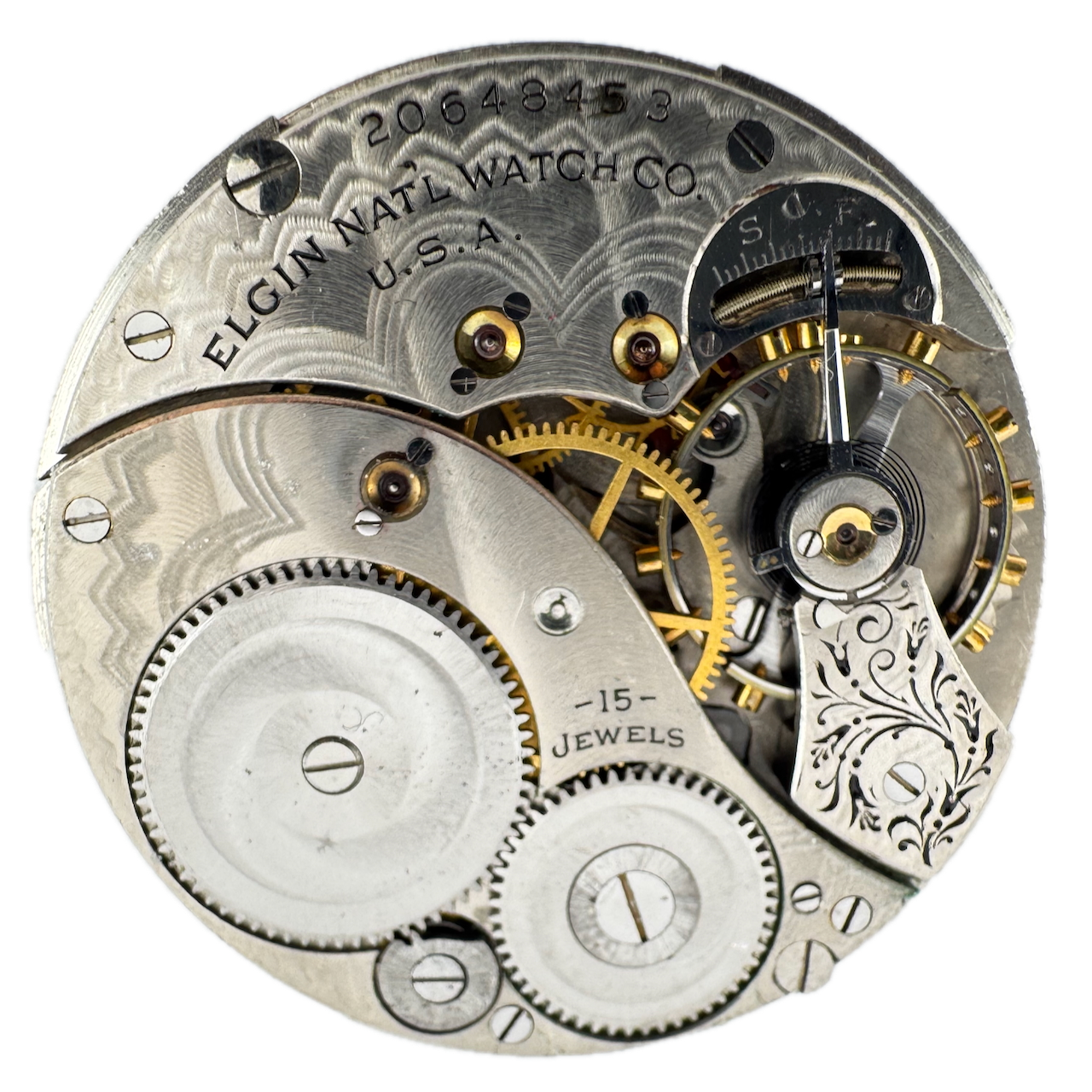 Antique 1918 Elgin 15 Jewel 12 Size Mechanical Pocket Watch Movement 315 USA