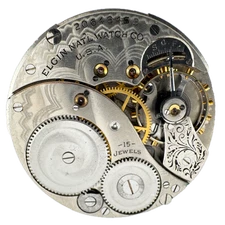 Antique 12 Size 1918 Elgin 15 Jewel Mechanical Pocket Watch Movement 315 USA
