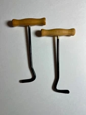 Wooden Handle Boot Hooks Boot Puller, Pair of Durable Metal Boot Hooks , 2-Pack