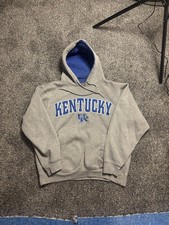 Vintage 90s Champs Sports Kentucky Embroidered College Hoodie Size Meduim Grey