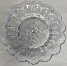 Indiana Glass Vintage Glass Hobnail Deviled Egg Tray Platter Dish 15 Slots