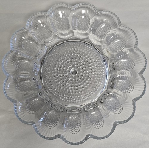 Indiana Glass Vintage Glass Hobnail Deviled Egg Tray Platter Dish 15 Slots - Picture 1 of 6