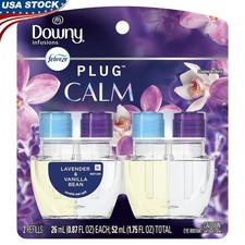 Odor Fighting Plug In Air Freshener Refill Downy Calm 2 Pack 50 Days Freshness