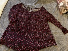 Neue gepunktete Damen Bluse Tunika  Schulterf...