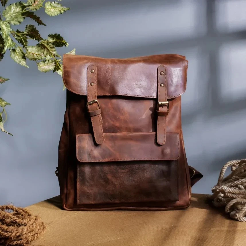 Genuine Leather Backpack – Nomad Vintage Style Rucksack for Men/Women
