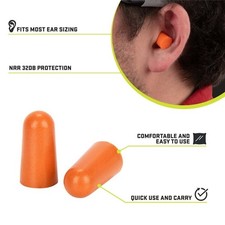 4 Pcs Ear Plugs Soft Orange Foam Sleep Travel Noise Cancellation Earplugs