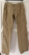 The North Face Women's Beige Cargo Pants 100 Cotton Straight Leg Pockets SZ 6