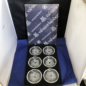 Vintage Val Saint Lambert Set Of 6 Crystal Coasters Floral NIB New Signed 3.5”