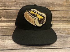 Milb Lehigh Valley Iron Pigs Hat Cap SIZE 7 Philly Cheesesteak Logo Black