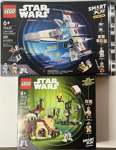 2 LEGO Star Wars: Lukes Red Five X-Wng 75423 & Yodas Hut and Jedi Training 75422