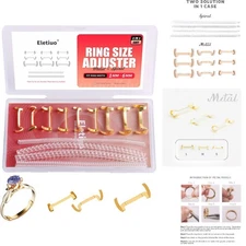 13 Pack Filled Gold Metal Ring Guard with 4 Sizes Spirals for Men and Women