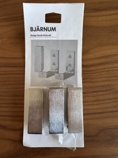 Lotto di 3 - Ganci IKEA Bjarnum 18260 3” pieghevoli alluminio spazzolato nuovi in scatola aperta