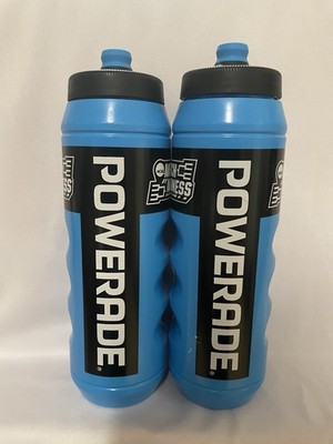 Brand New Powerade Water Bottle NCAA 32oz Squeeze Bottle Blue/Black  2 Pack