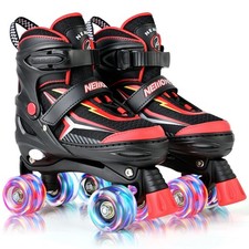 Roller Skates for Boys Kids Ages 4-6 5-8 6-12 8-12 with 4 Sizes Adjustable Li...