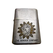 Vintage 1963 Elsie The Cow The Borden Company Chrome Zippo Lighter