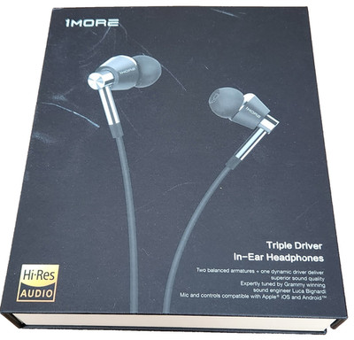 1MORE Triple Driver Wired In-Ear Headphones - Silver