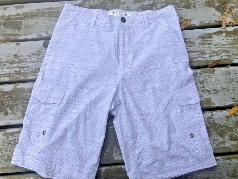 Matix Chino Cargo Shorts, Black and White Stripe, Waist 32, VGUC, free shipping - Image 3 of 4