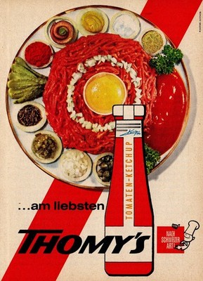 3w8617/ Alte Reklame von 1966   THOMY´S Tomaten-Ketchup