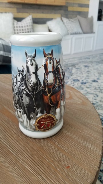 budweiser 75th anniversary stein