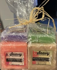 Saavy Natural Herbal Soap Bar Square Small Set 10 --NEW