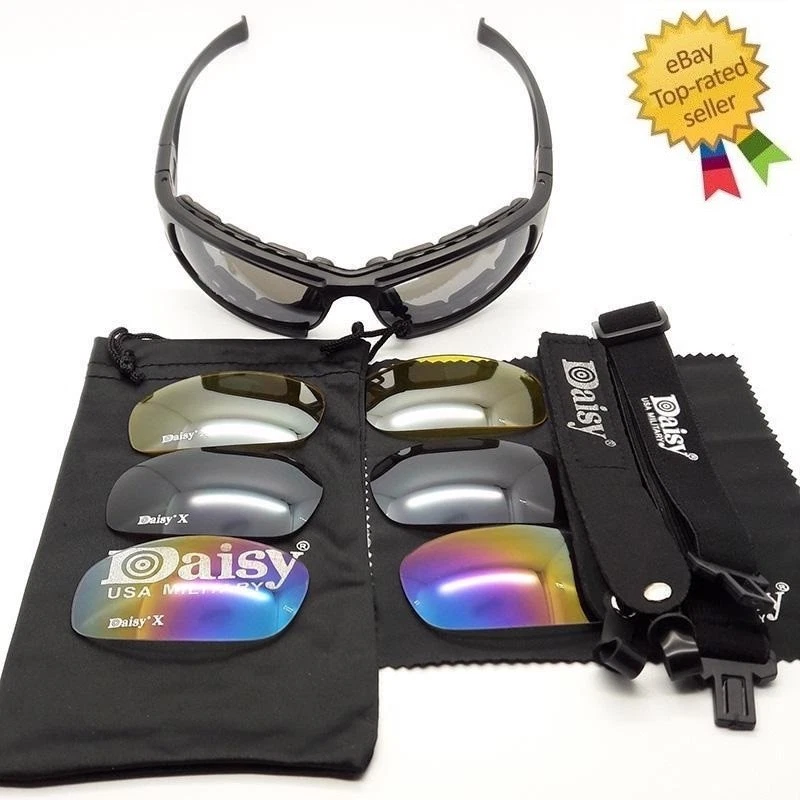 Daisy X7 Army Goggles Sunglasses Men Military Sun Glasses Male Kit Tactical  Lens