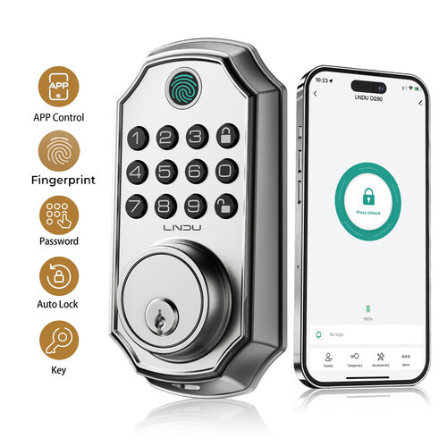 Smart Keyless Entry Deadbolt Lock Set with 100+ User Codes and Combination Access-image