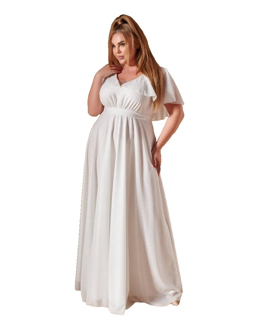 Beach Chiffon Short Sleeve Wedding Dresses