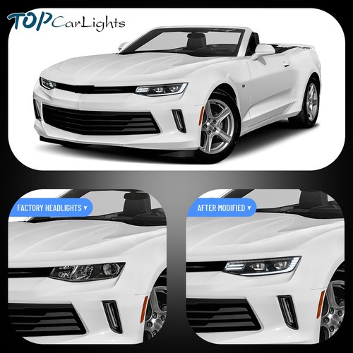 VLAND LED Headlights + Smoked Tail Lights For Chevrolet Chevy Camaro 2016-2018 - Foto 7 di 22