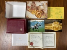 ROLEX Watch Box 14.00.02 Red Leather Wood Vintage Genuine #36