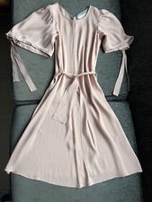 Valentino Dusty Pink Baloon Sleeve Midi Dress Size XS