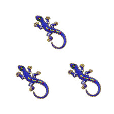 Royal Blue Jewel Lizard (3- Pack) Reptile Iron On Patch
