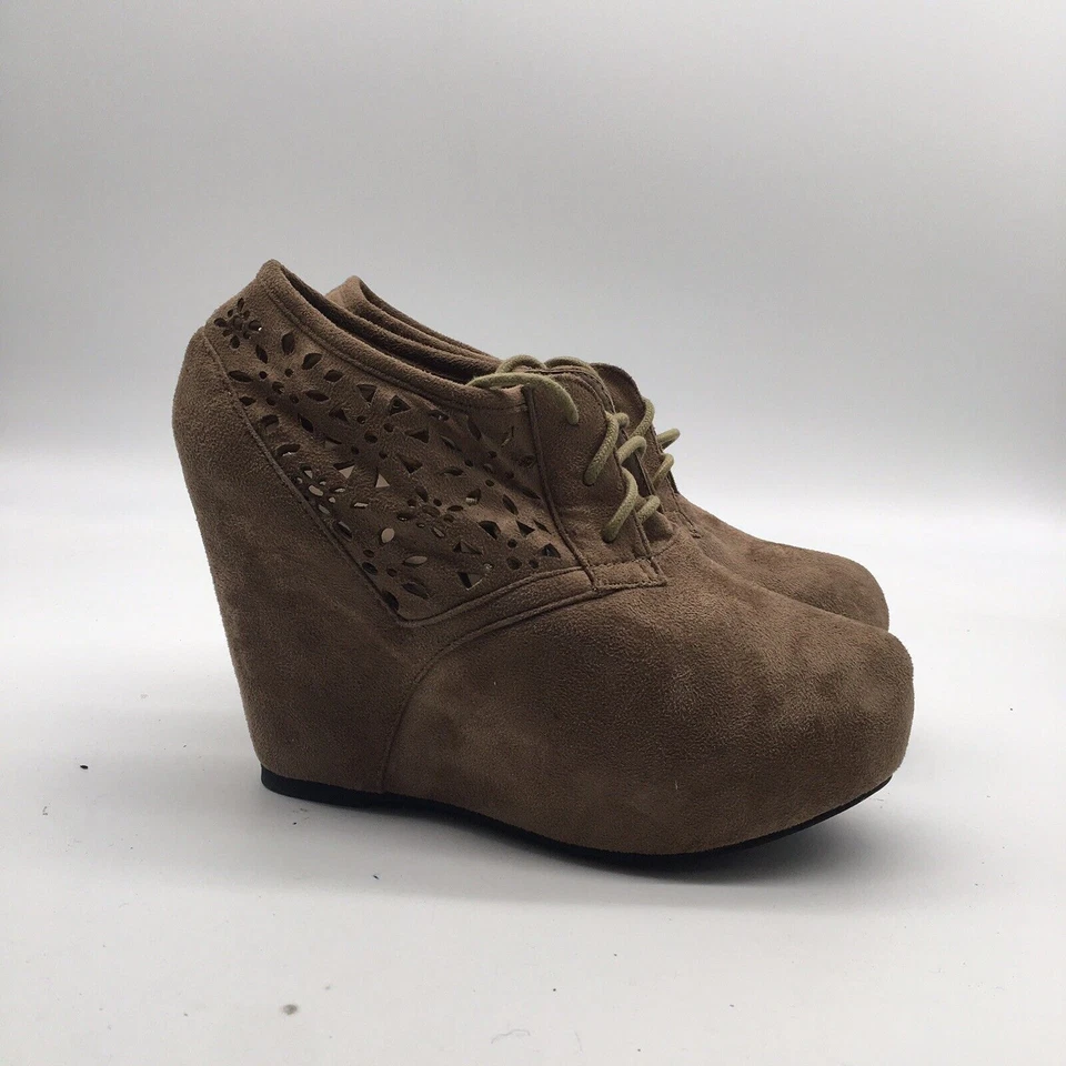 Tacones de cuña Wild Diva salón con cordones para mujer talla 7,5 elegantes y cómodos Foto 2 de 4