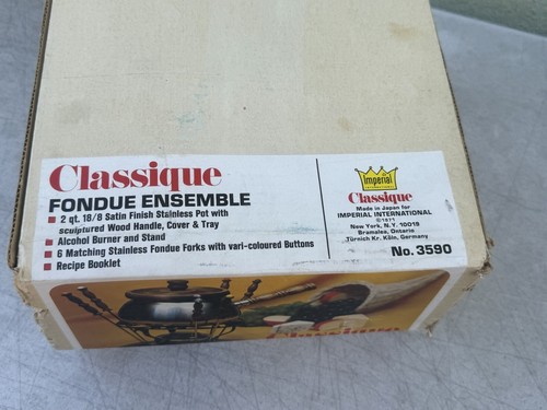 Vintage Imperial Classique Fondue Set Satin Finish Stainless 1971 Germany #3590 - Picture 2 of 5