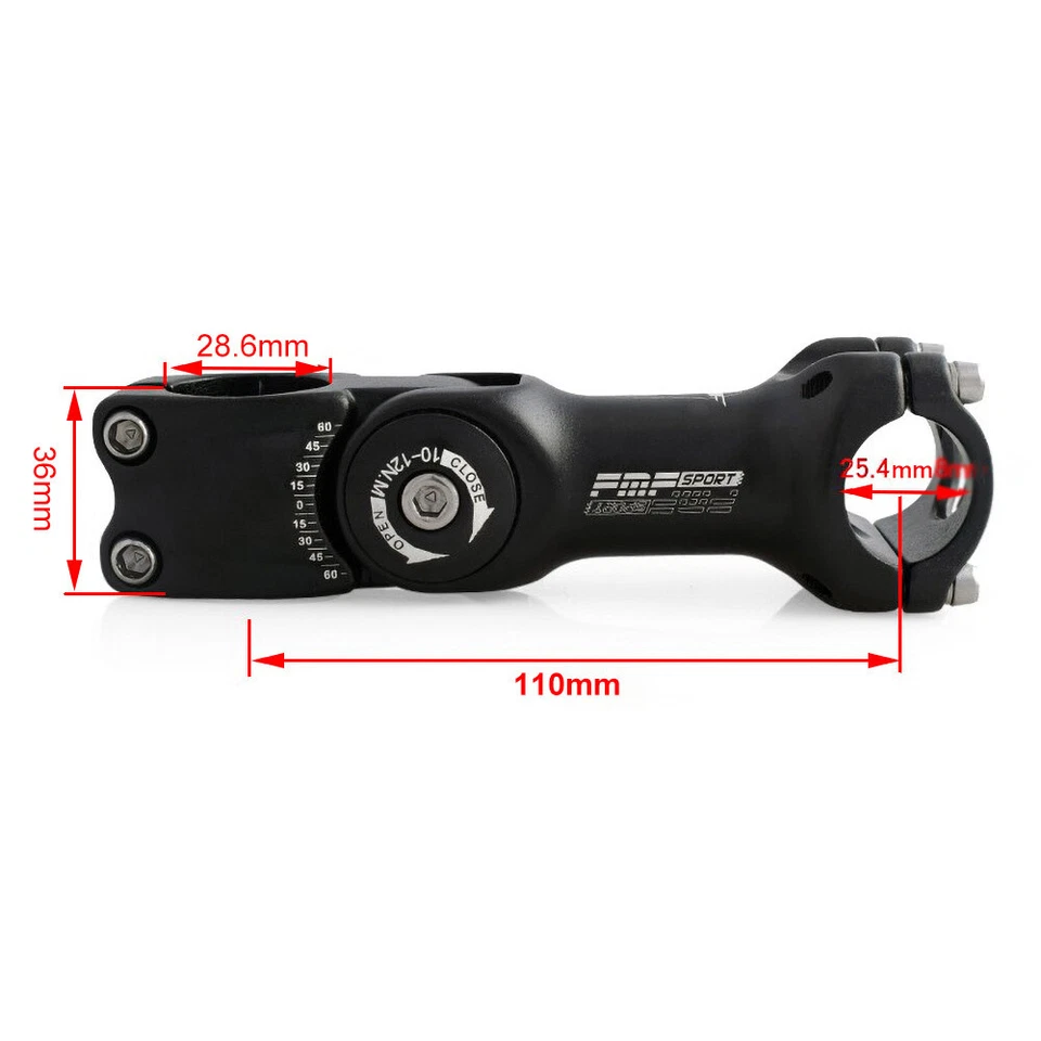 Road Bike Stem Riser 25.4mm 110mm Adjustable MTB Mountain Bicycle Handlebar - Image 2 of 4