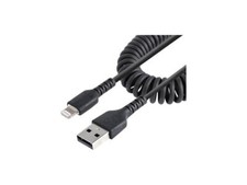 StarTech 1m 3ft USB to Lightning Cable, MFi Certified, Coiled iPhone Charger C