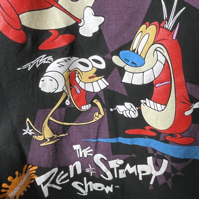 VTG 1992 The Ren And Stimpy Show Graphic T-Shirt Cartoon M - L
