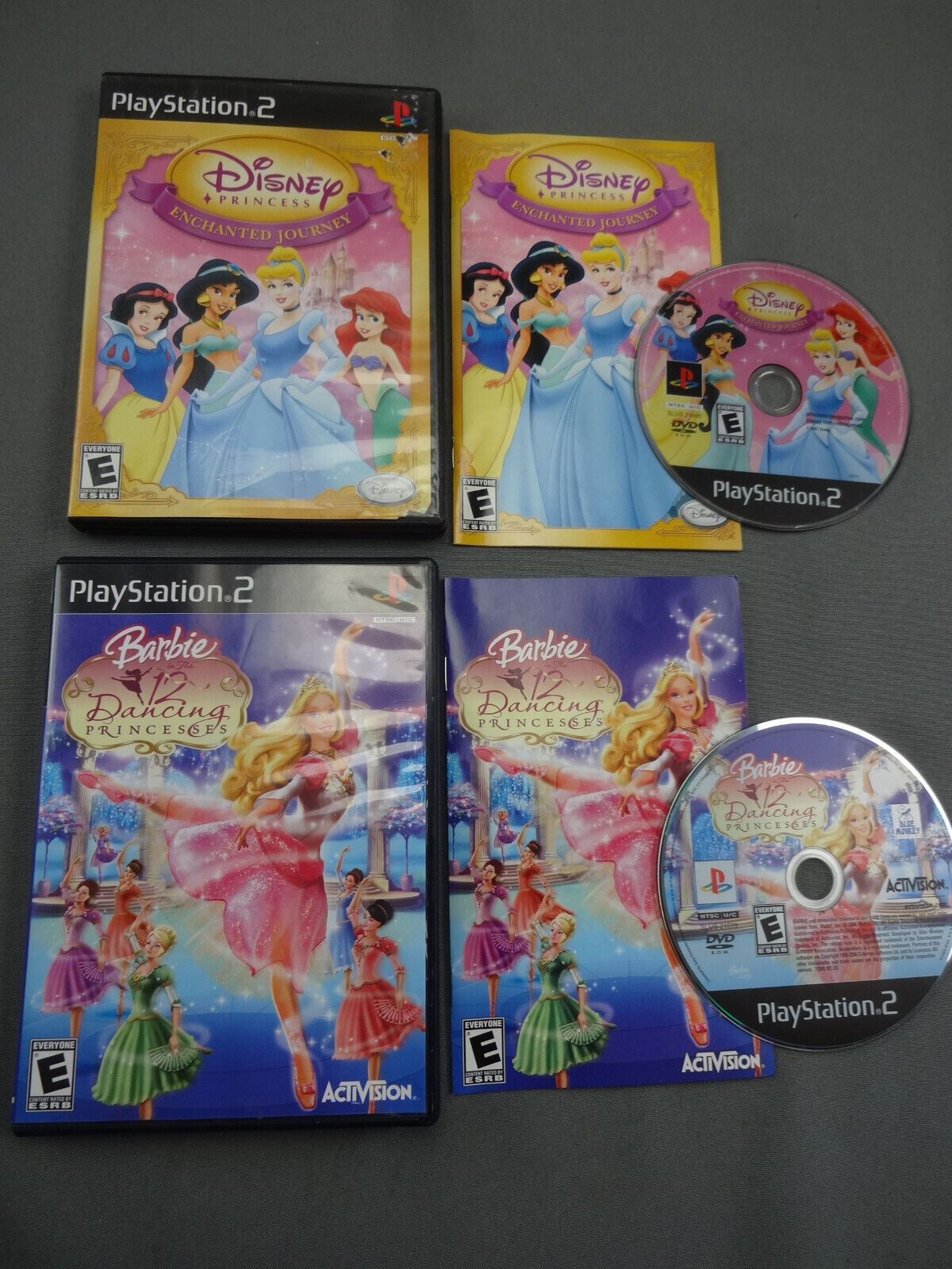 PS2 Games Lot - Disney Princess Enchanted Journey & Barbie Dancing  Princesses