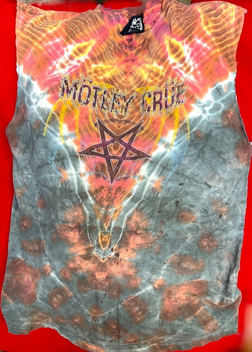 Vintage 80's Motley Crue Symmetria Tie Dye T Shirt Size M/L cut