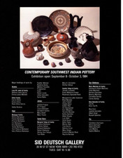 1984 AMERICAN INDIAN POTTERY EXHIBIT AD, SOUTHWEST, ARTIST, GALLERY ADVERT