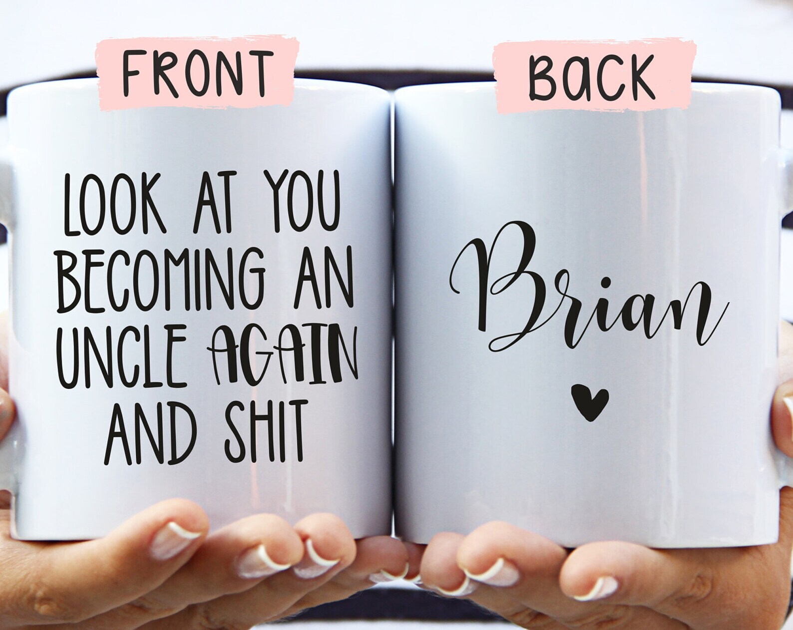 Personalized Uncle Mug Funny Uncle Reveal Gift Look At You Becoming An Uncle