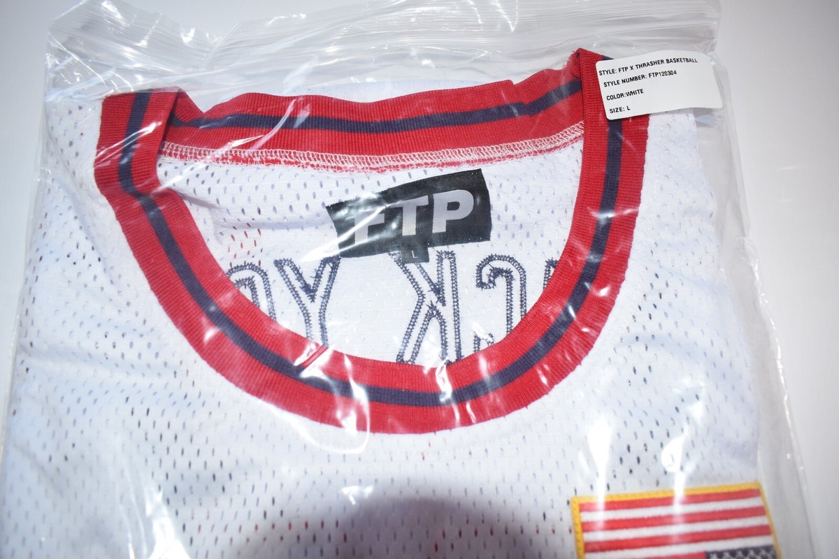FTP + Thrasher Championship Jersey, White, Size Large (L 
