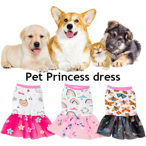 Pet Dog Princess Tutu Dress Puppy Skirts Dog Clothing Lace Design Print Apparels - Imagen 1 de 17