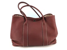 Authentic HERMES Negonda Garden Party 36 Leather bag (red)