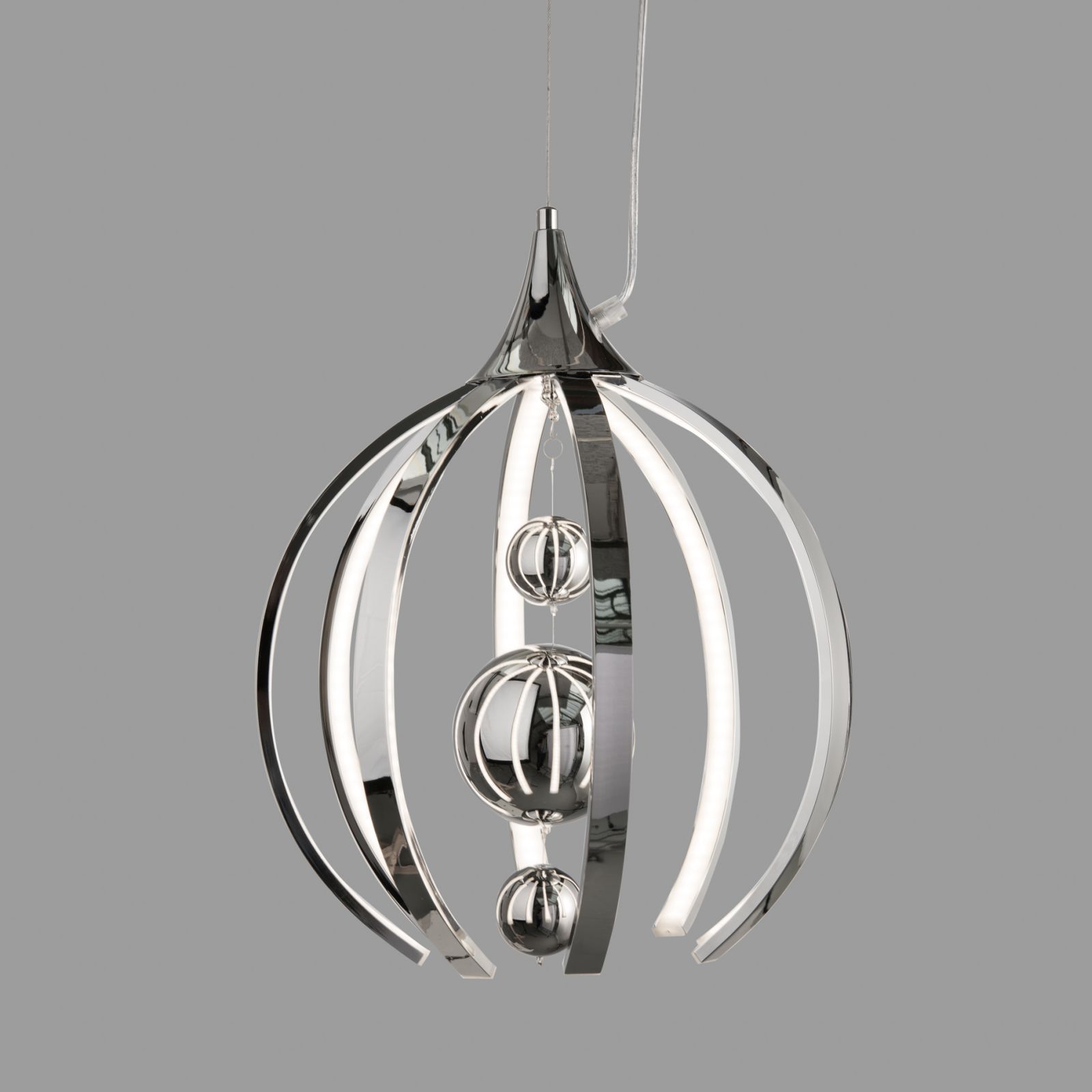 Ceiling Light Pendant Light Modern Chrome LED 3 Baubles Energy-Efficient