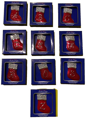 NEW REGENT SQUARE Studio Design Collectible Christmas Ornaments Crystal Letter