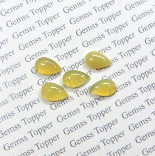 Loose Gemstone Natural Yellow Opal Cabochon 5X7 mm Pear Shape For Making Jewelry - Photo 1/1