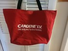 Pharmaceutical Rep Advertising Cardene IV Red Canvas Tote Bag Zipper — photo 2