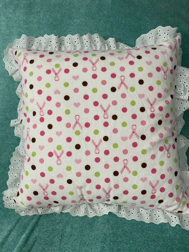 "Almohada decorativa grande rosa y blanco amor y paz 20"" X 20""" Foto 2 de 4