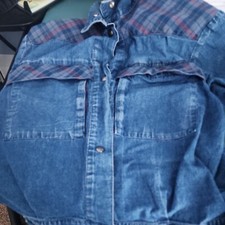 Vtg Women's Jean JACKET sz L Pacific Express USA