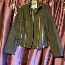 Firetrap Wool Moto Jacket/coat/blazer, L-med. Black. Couture Designer Styled